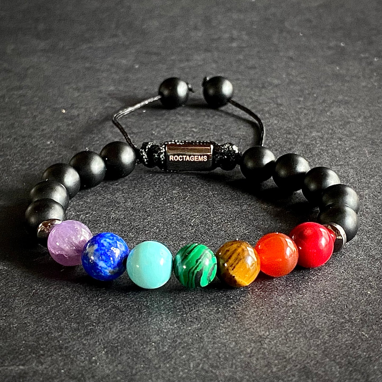 Pulsera 7 chakras ónix mate