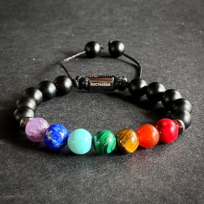 Pulsera 7 chakras ónix mate