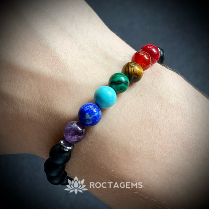 Pulsera 7 chakras ónix mate