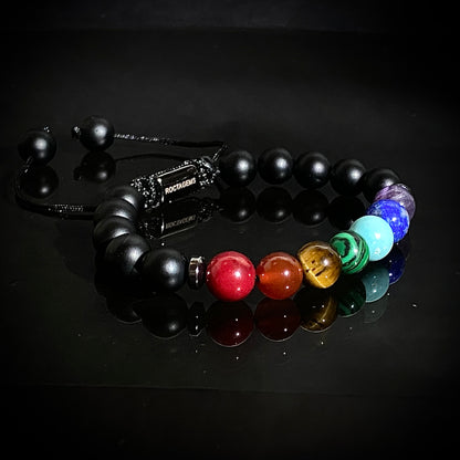 Pulsera 7 chakras ónix mate