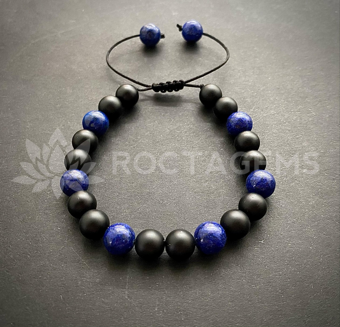 Pulsera Ónix mate y Lapislázuli🔵