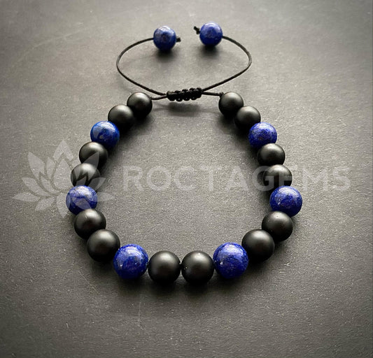 Pulsera Ónix mate y Lapislázuli🔵