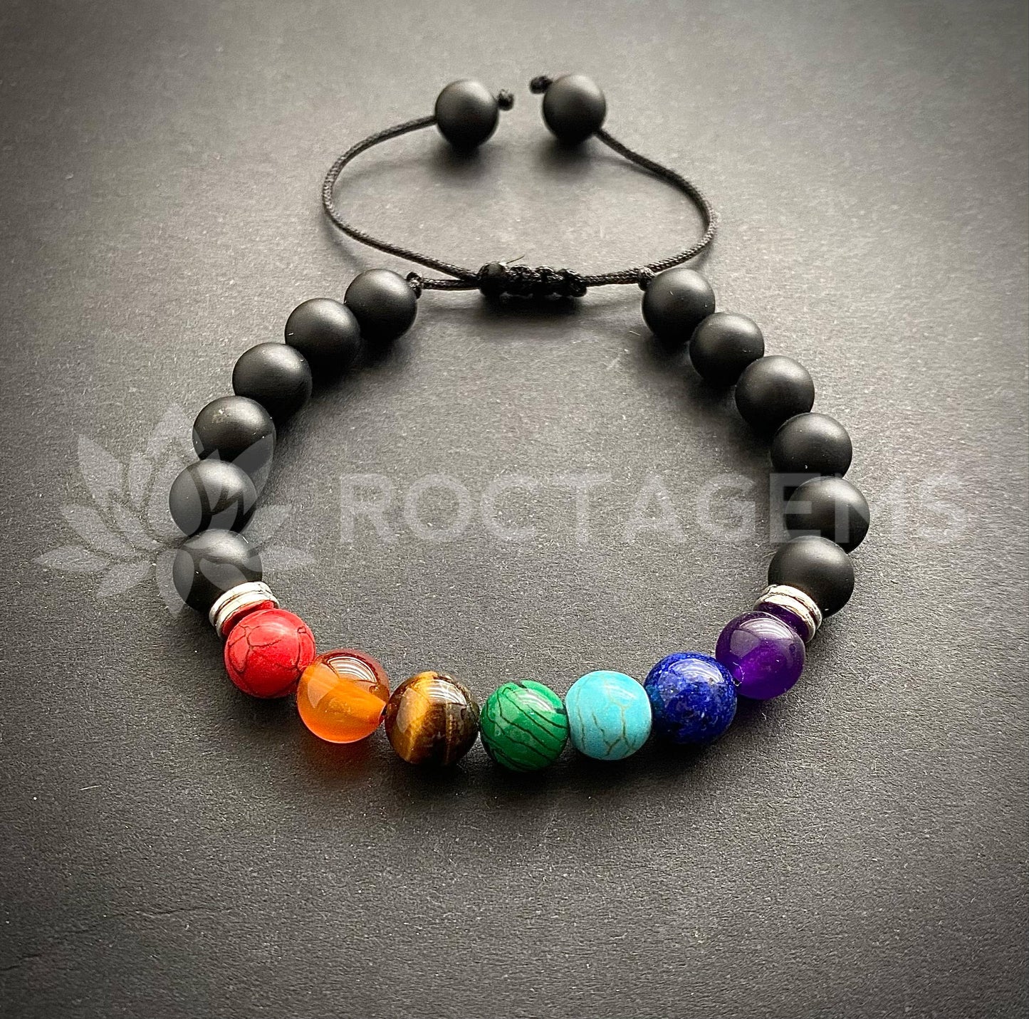 Pulsera 7 chakras ónix mate 🧿