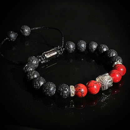 Pulsera Buda Howlita Roja