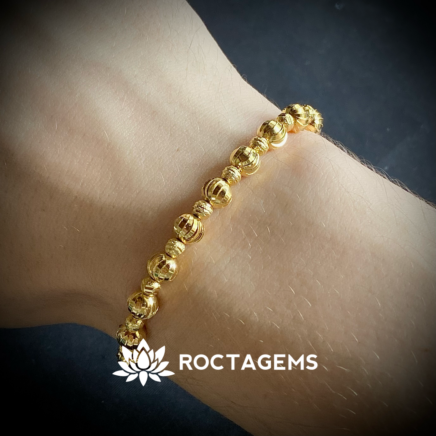 Pulsera balín italiano 6mm y diamantado 4mm