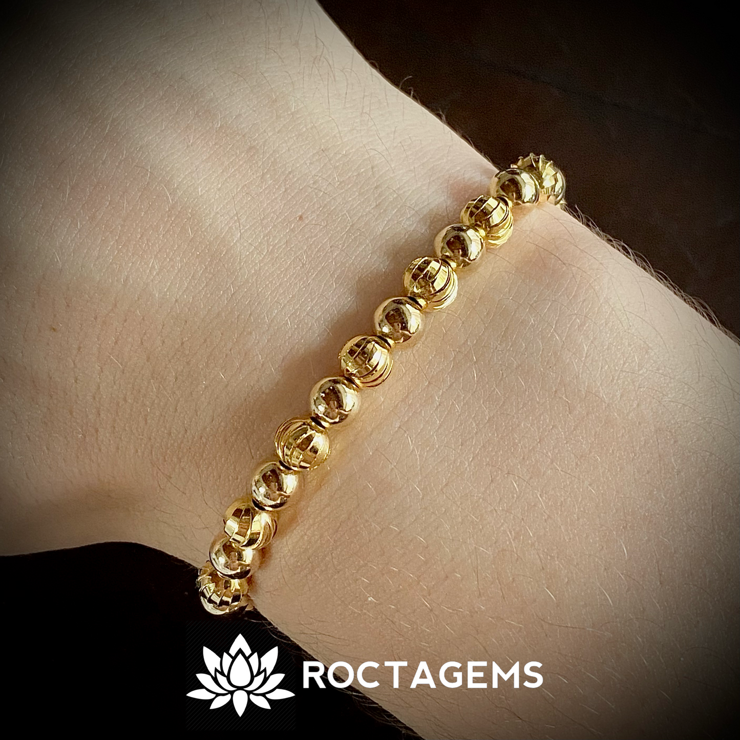 Pulsera balín italiano y liso 6mm