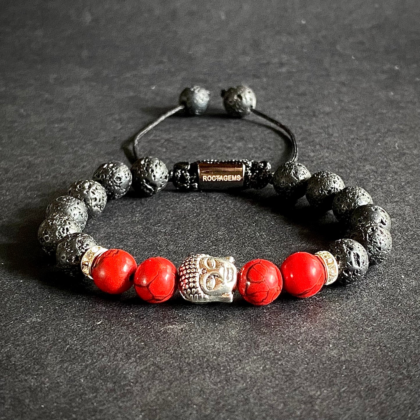 Pulsera Buda Howlita Roja
