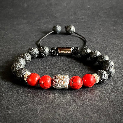 Pulsera Buda Howlita Roja