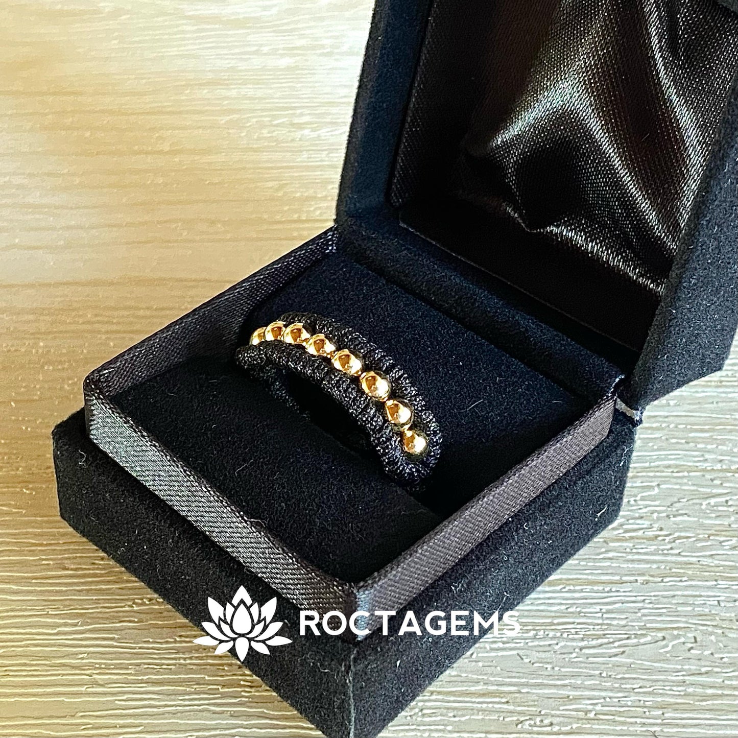 Anillo tejido balin liso 4mm