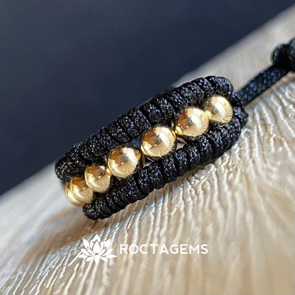 Anillo tejido balin liso 4mm