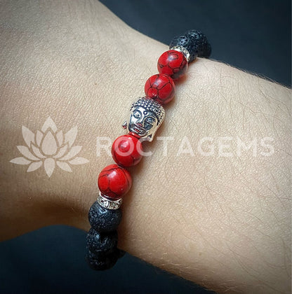 Pulsera Buda Howlita Roja